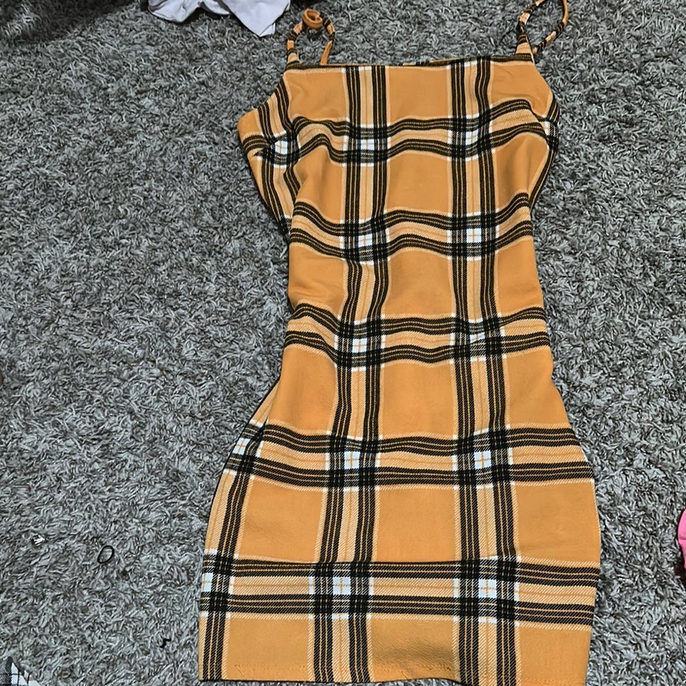 Plaid Yellow Dress
